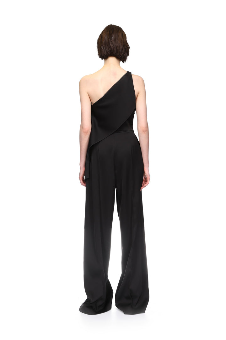 CRYSTAL CLAW EMBR DETAIL DRAPED JUMPSUIT