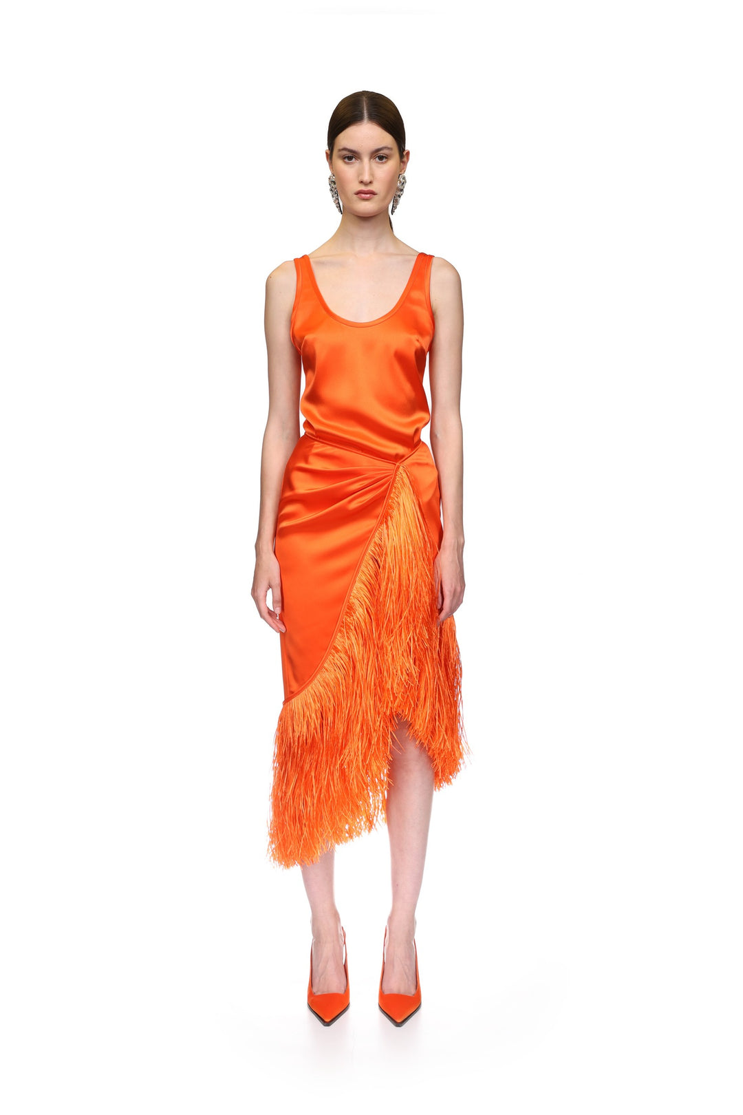 RAFFIA FRINGE TRIM WRAP SKIRT