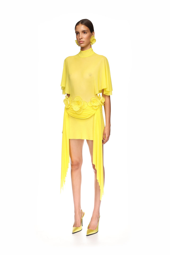 DRAPED SLEEVE BODYSUIT