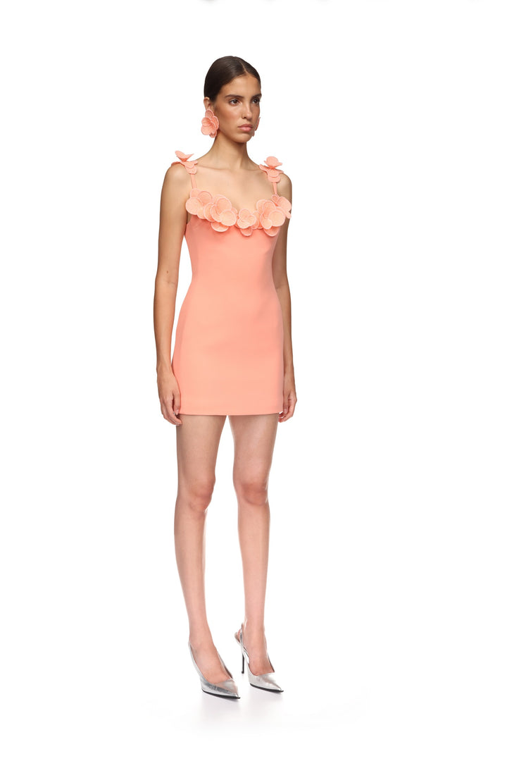 3D LACE FLOWER MINI DRESS