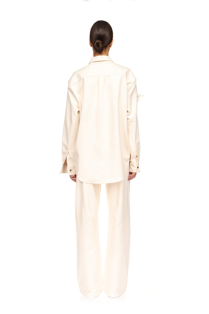 3D FLOWER DENIM SHIRT