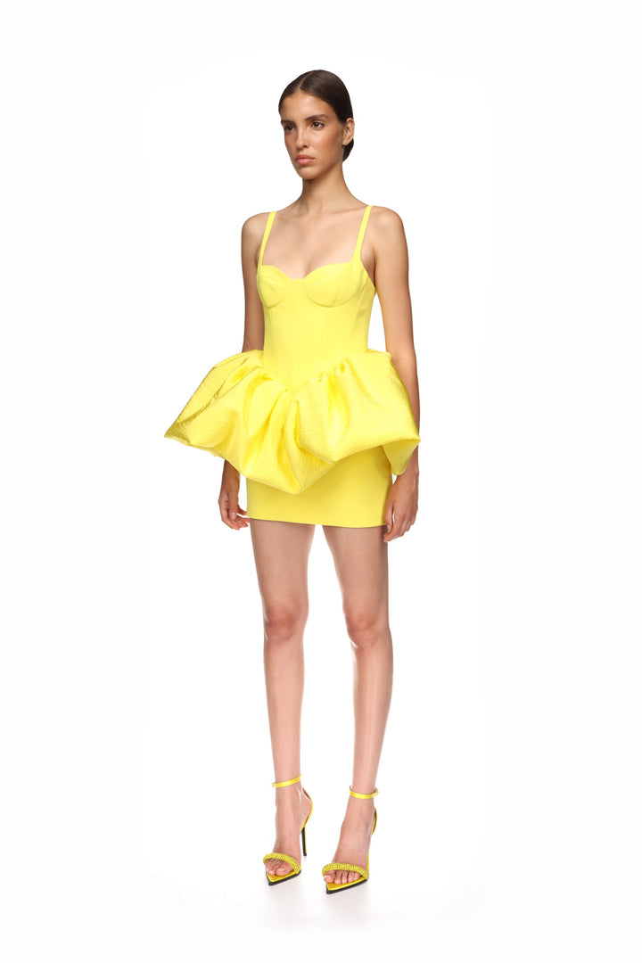PUFF SKIRT DETAIL MINI DRESS