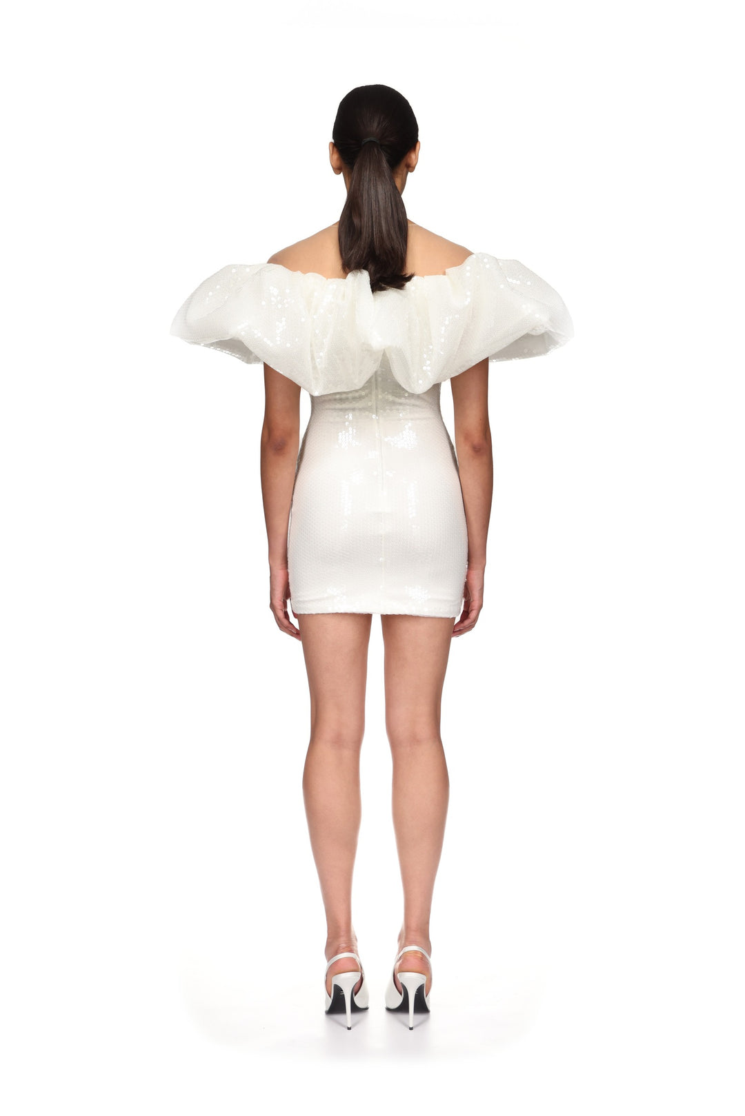 PUFF TOP DETAIL SEQUIN MINI DRESS