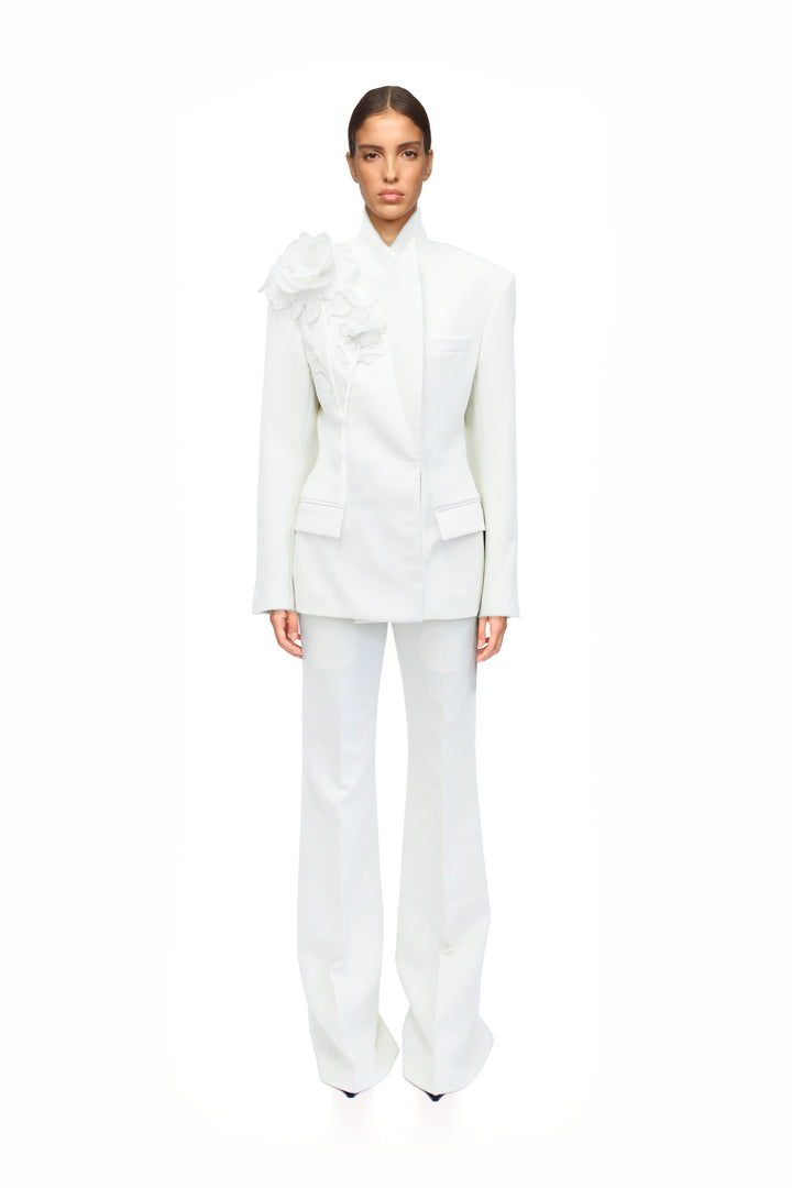 LACE FLOWER CLUSTER TAILORED JACKET