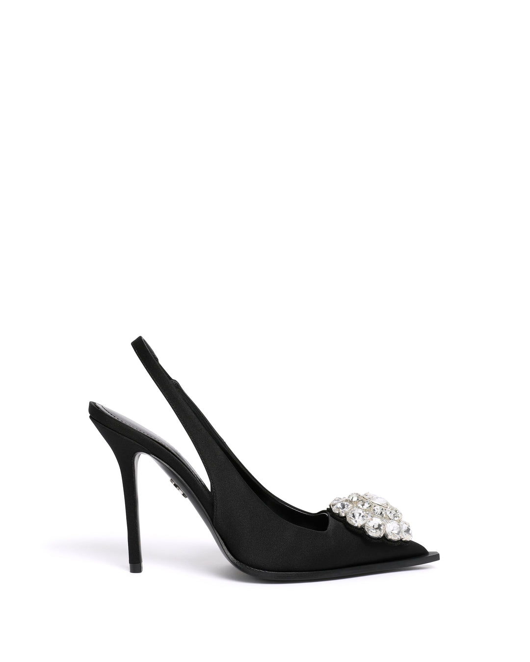 SLINGBACK PUMPS WITH CRYSTAL EMBELLISHMENT IN BLACK