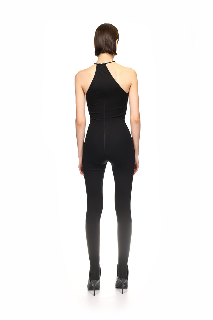 BLACK CRYSTAL ROSE JUMPSUIT