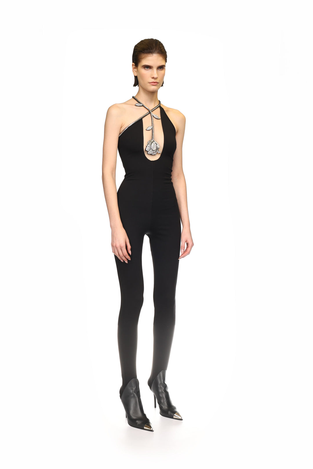 BLACK CRYSTAL ROSE JUMPSUIT