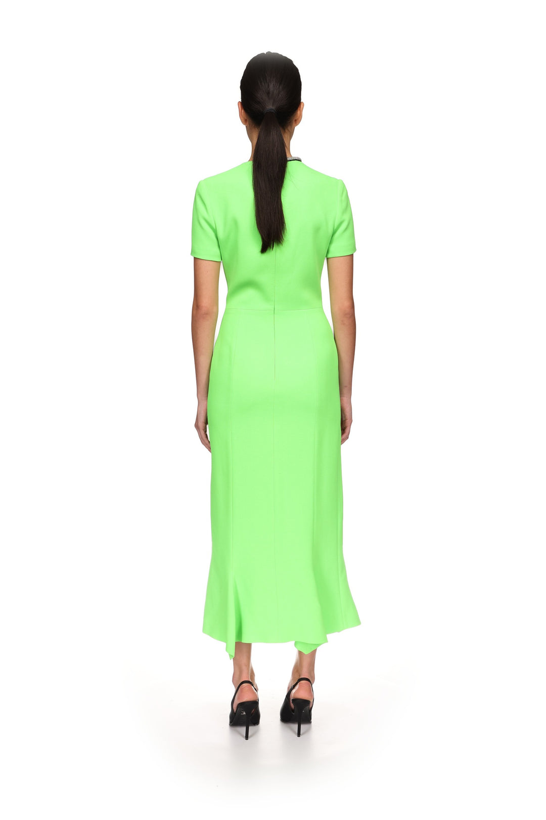 GREEN CRYSTAL ROSE MIDI DRESS