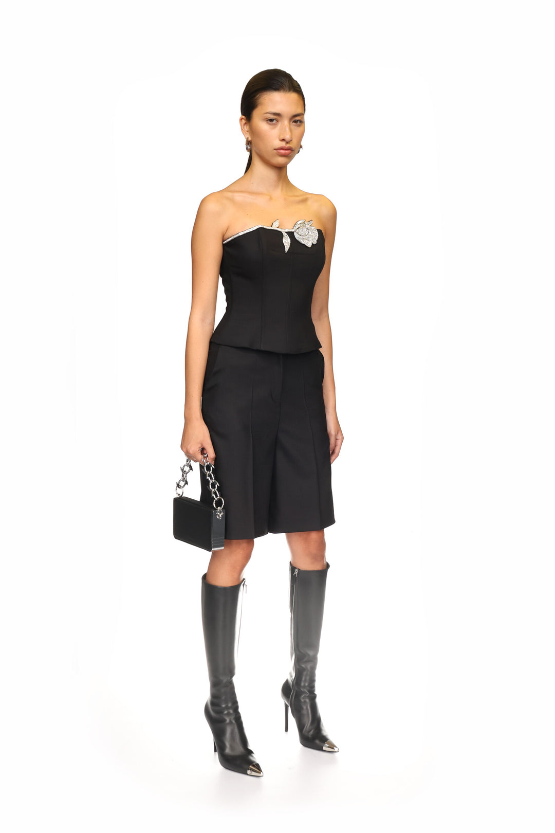 BLACK TAILORED SHORTS