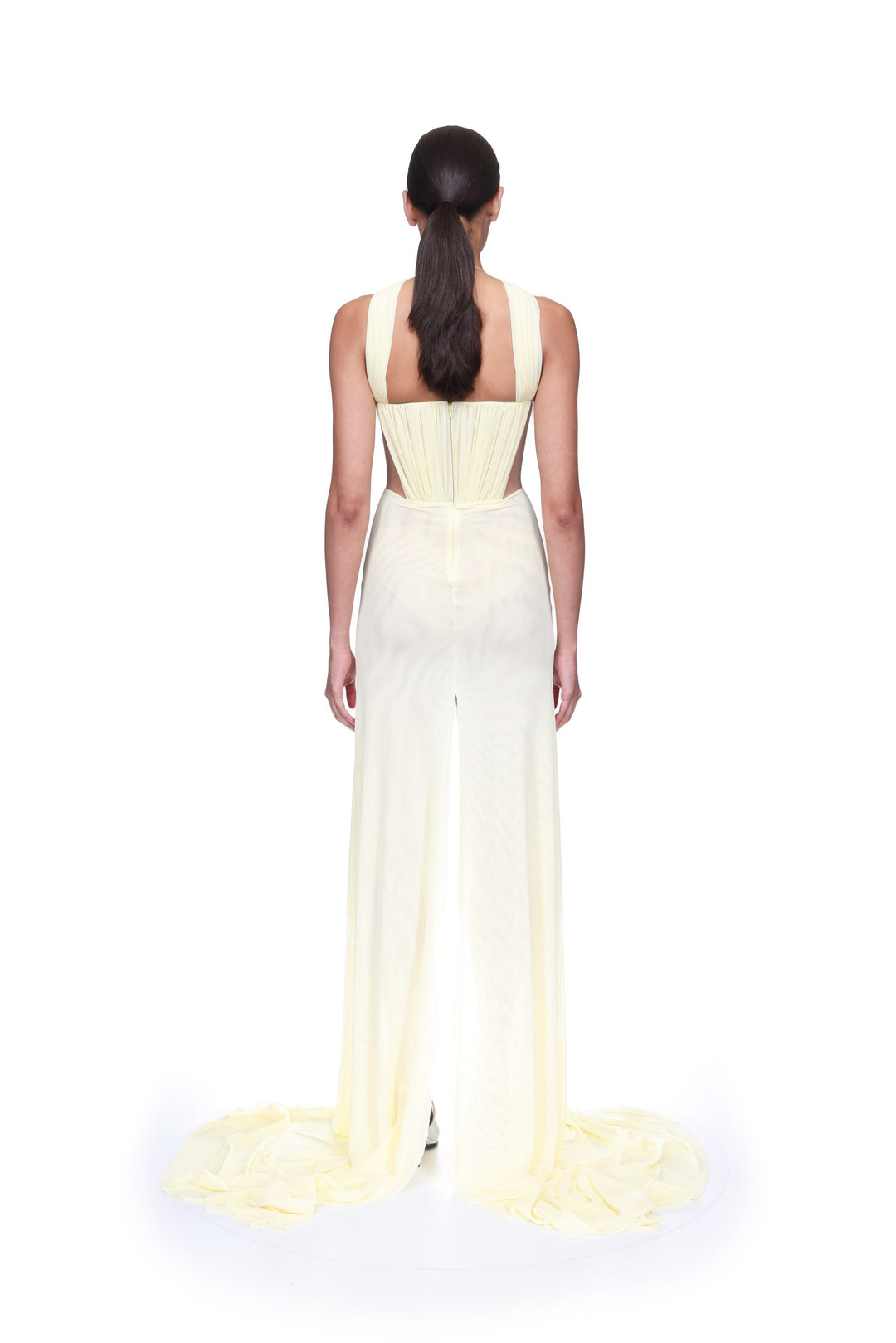 RUCHED TOP AND SCARF DETAIL GOWN