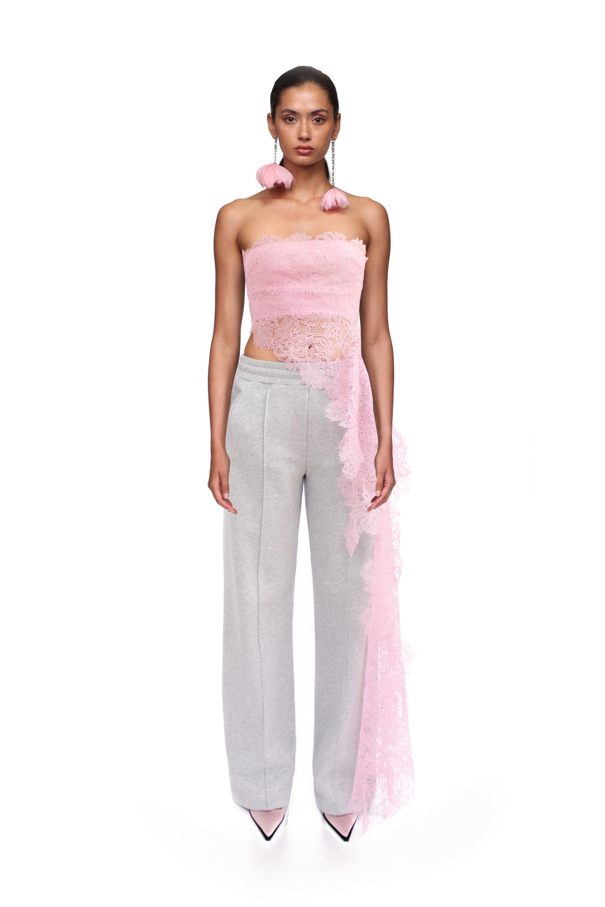 LACE TOP WITH SIDE TRAIN – David Koma