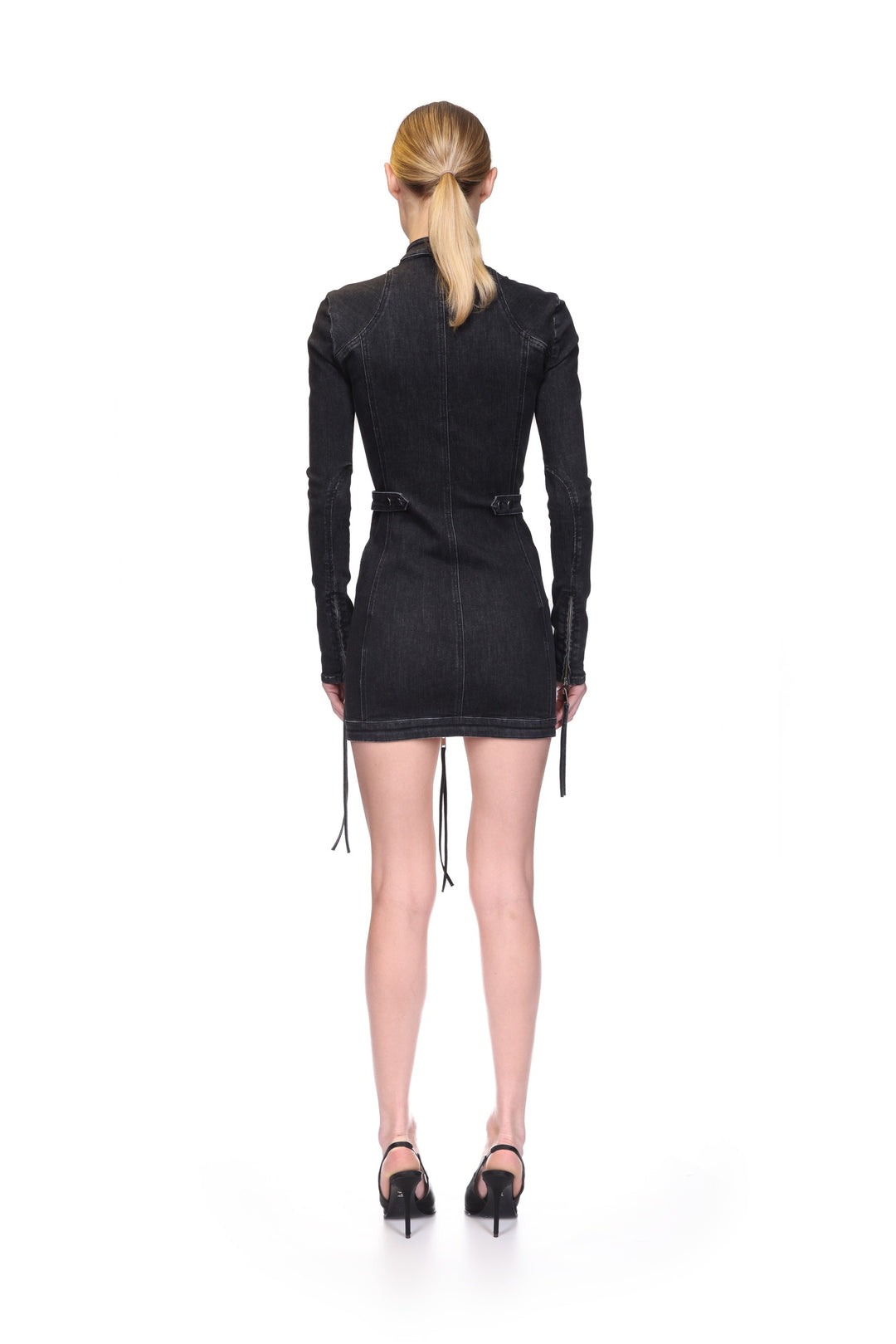 MINI DENIM DRESS WITH ZIP DETAIL