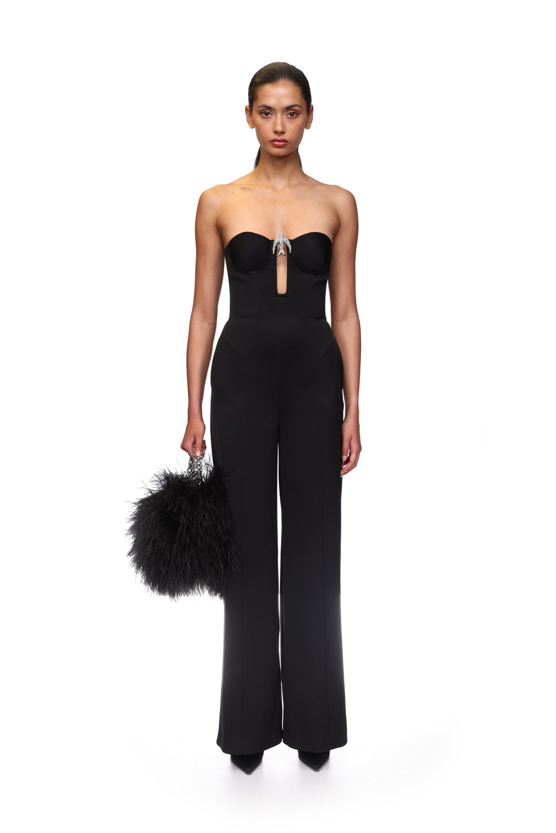 CRYSTAL SWALLOW WIDE LEG JUMPSUIT
