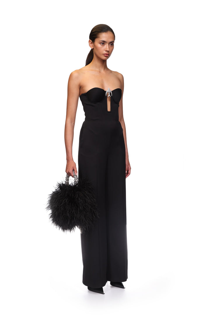 CRYSTAL SWALLOW WIDE LEG JUMPSUIT
