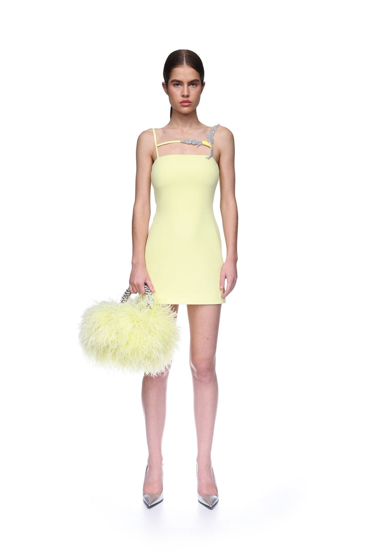 CAMI MINI DRESS WITH CRYSTAL HUMMINGBIRD