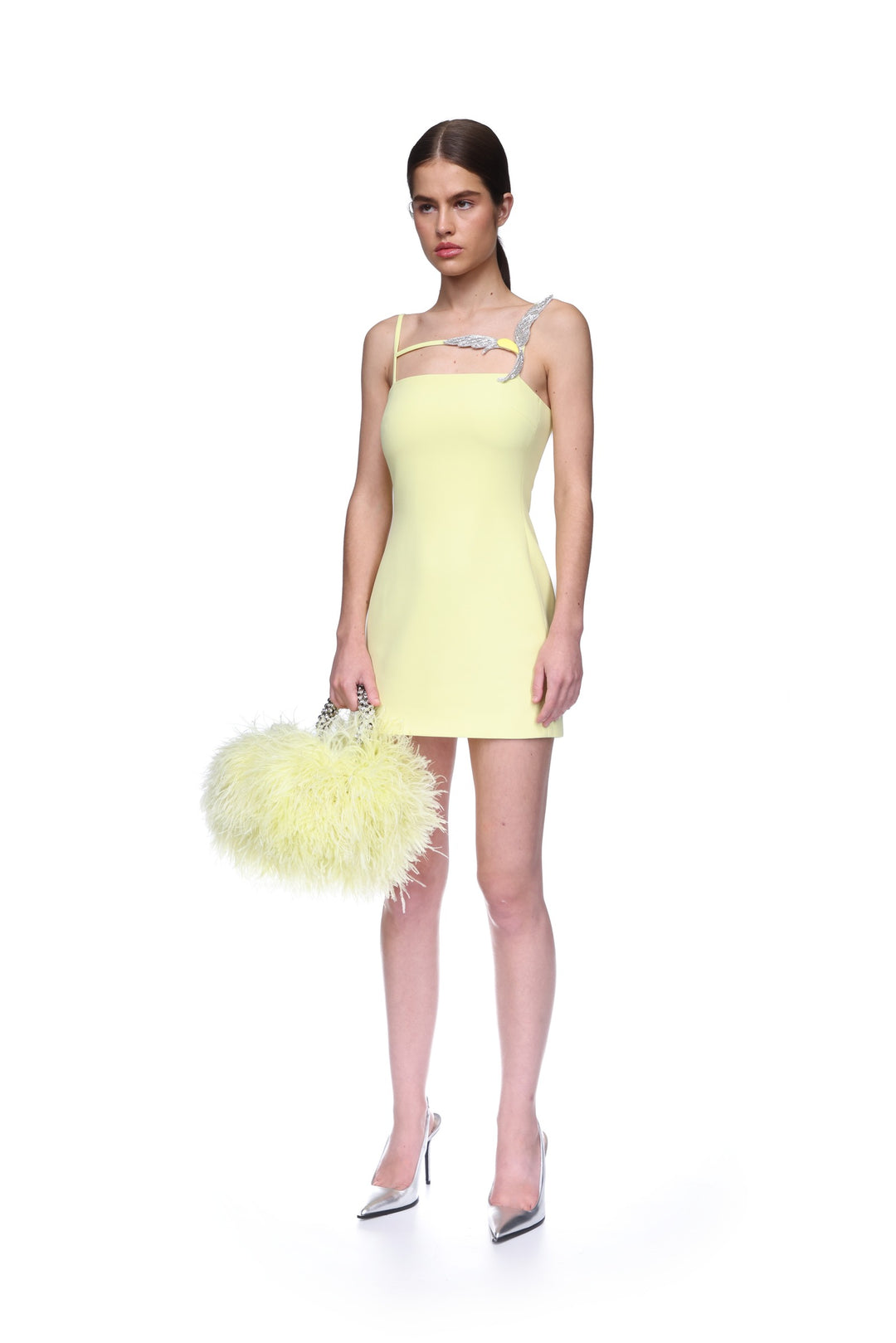 CAMI MINI DRESS WITH CRYSTAL HUMMINGBIRD