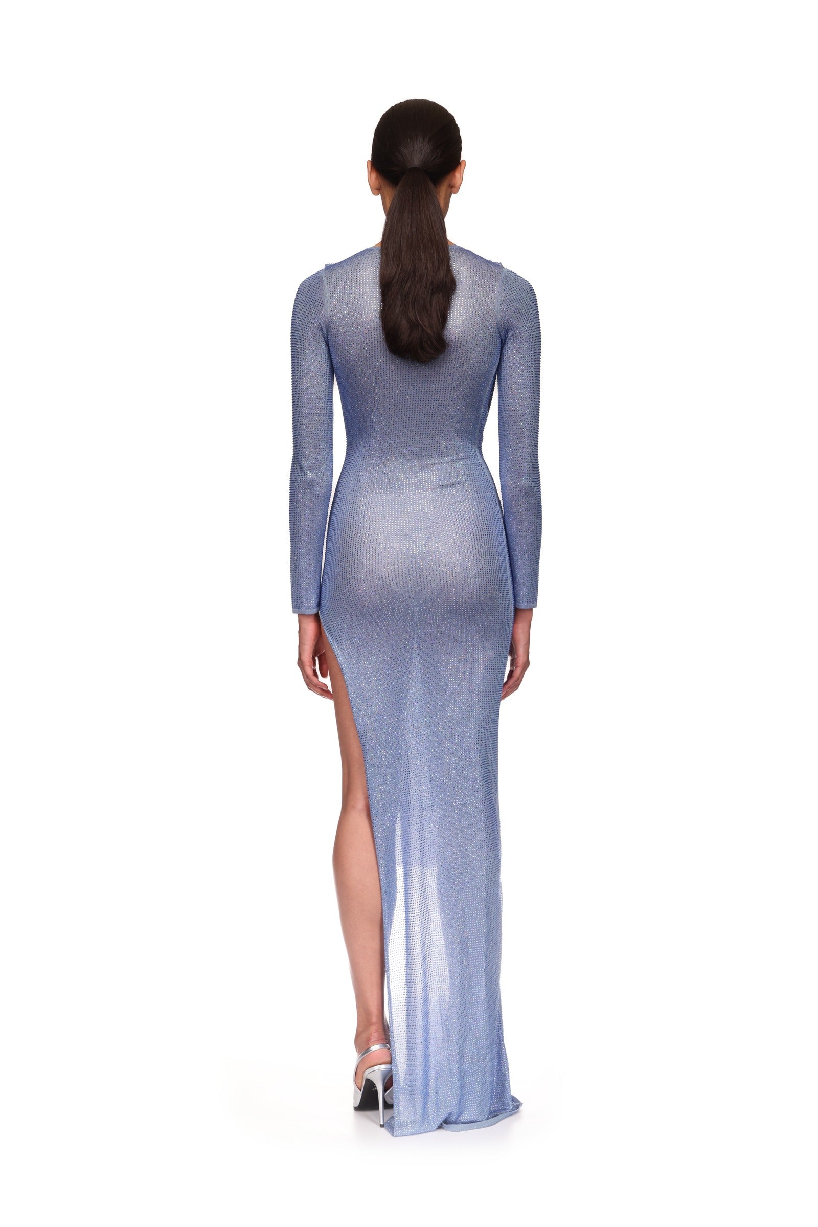PLUNGE NECKLINE RHINESTONE GOWN – David Koma