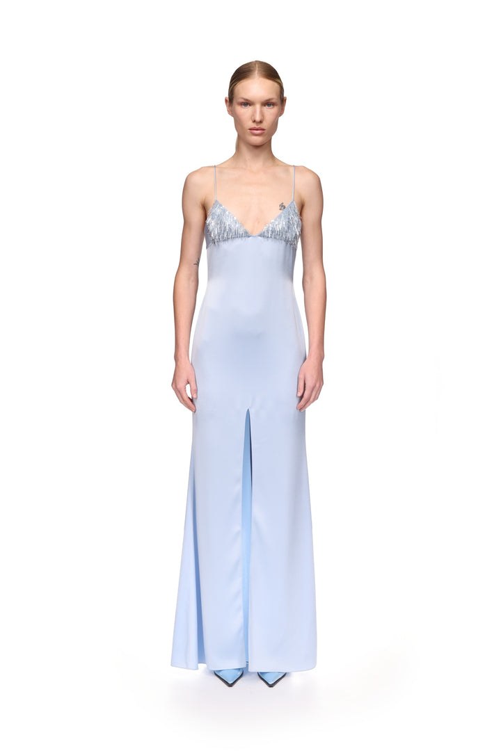 TRIANGLE BRA EMBROIDERY GOWN