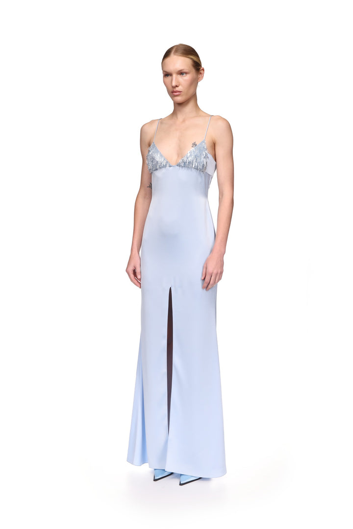 TRIANGLE BRA EMBROIDERY GOWN