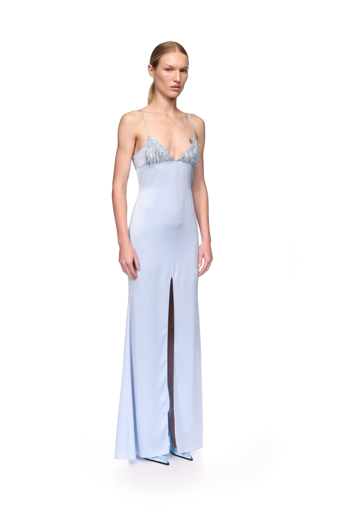 TRIANGLE BRA EMBROIDERY GOWN