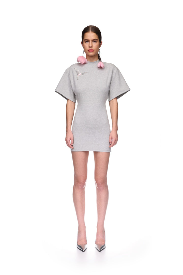 CRYSTAL HUMMINGBIRD SOFT JERSEY DRESS