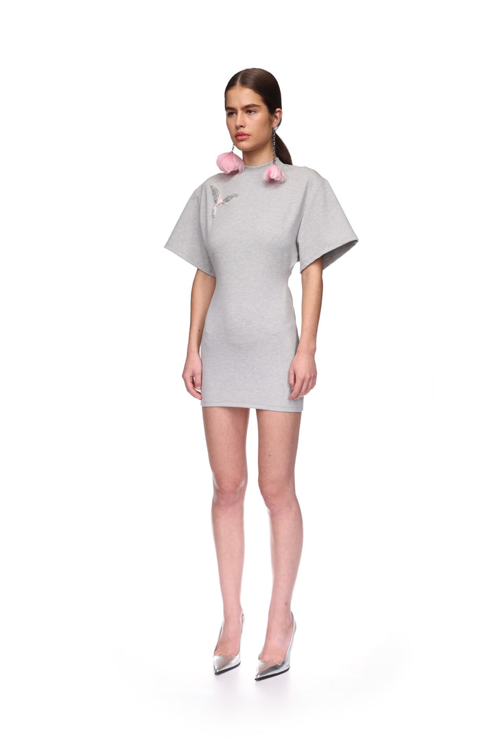 CRYSTAL HUMMINGBIRD SOFT JERSEY DRESS