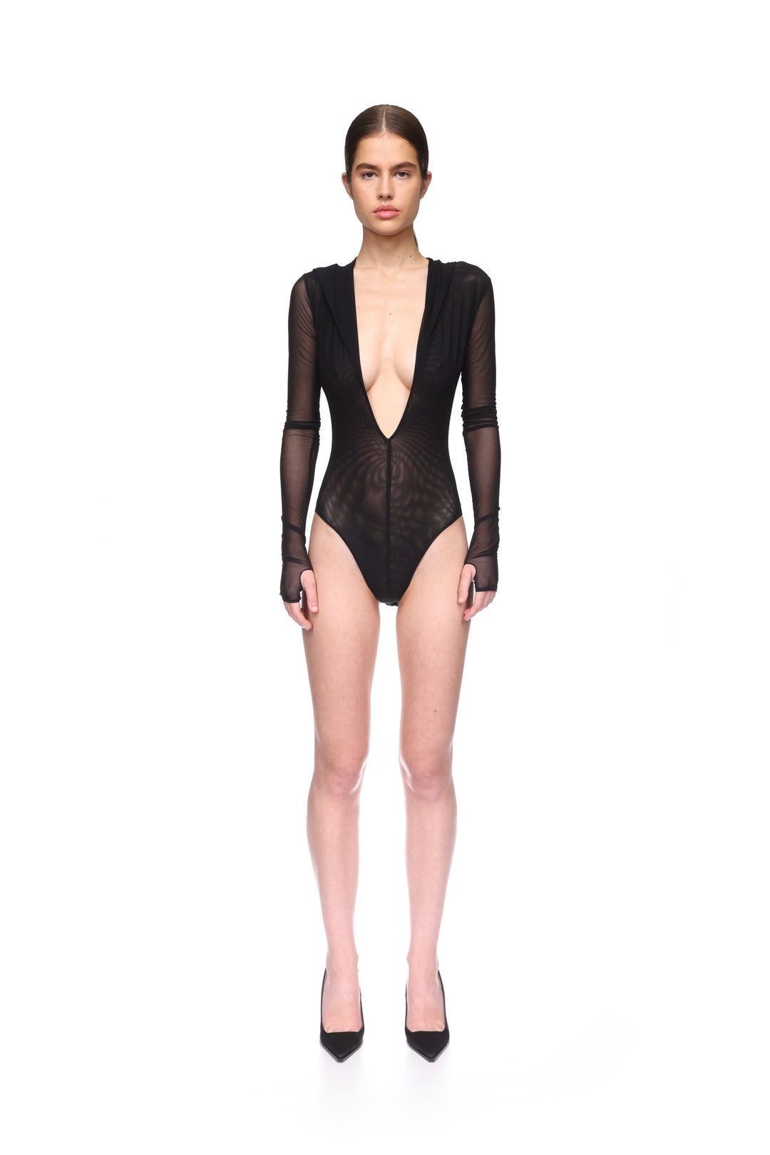 LONG SLEEVE BODYSUIT WITH HOODIE