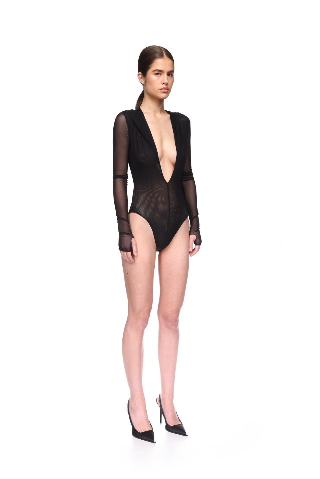 LONG SLEEVE BODYSUIT WITH HOODIE