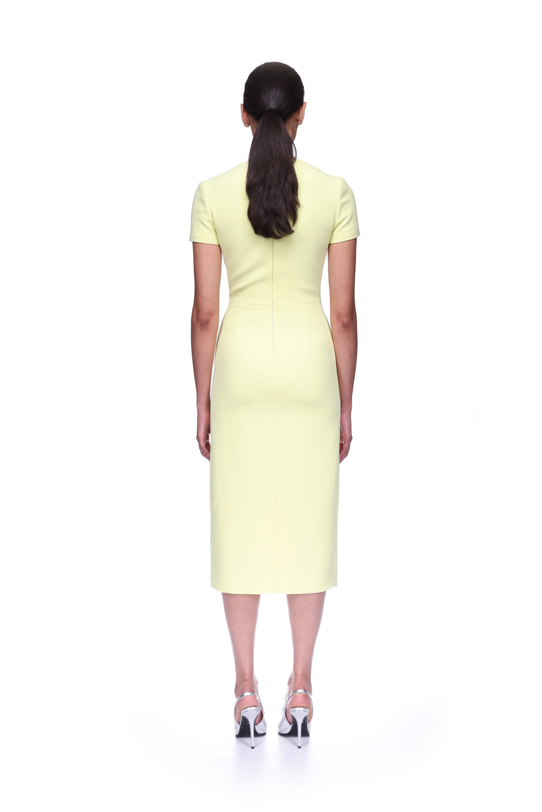 SHORT SLEEVE CRYSTAL HUMMINGBIRD MIDI DRESS
