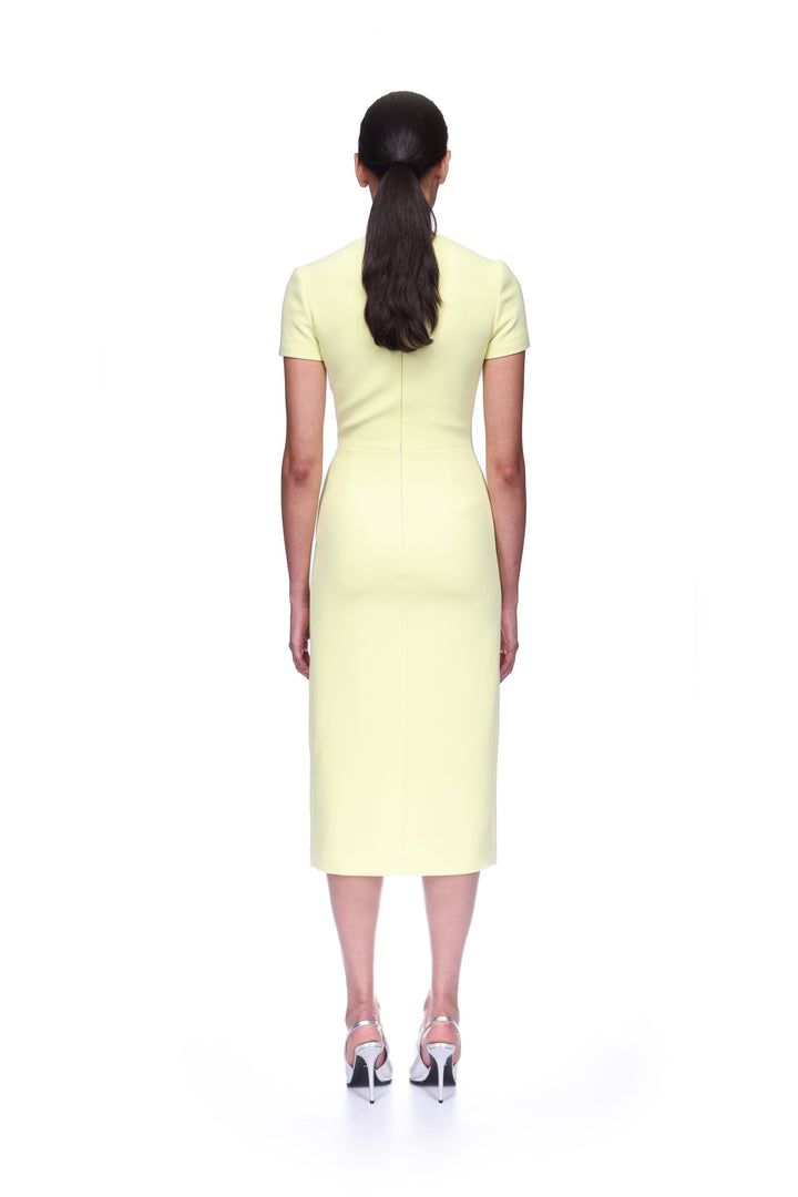 SHORT SLEEVE CRYSTAL HUMMINGBIRD MIDI DRESS