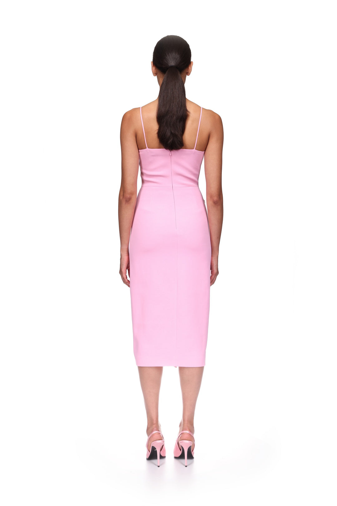 CAMI MIDI DRESS WITH CRYSTAL HUMMINGBIRD
