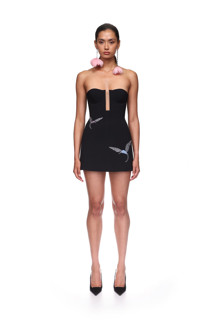 CRYSTAL HUMMINGBIRDS MINI DRESS