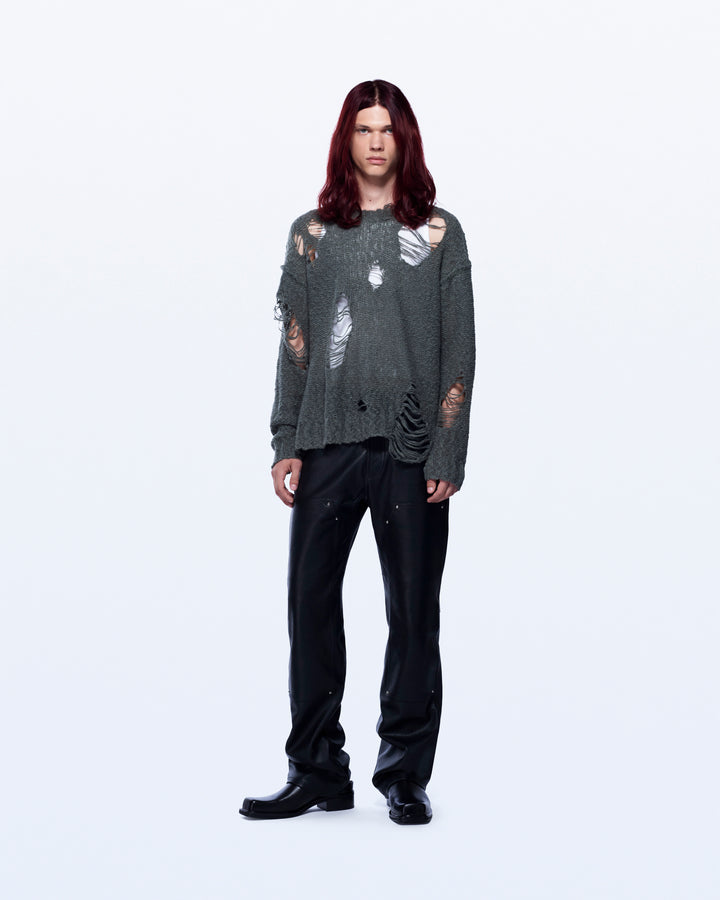 DISTRESSED KNIT CHUNKY JUMPER