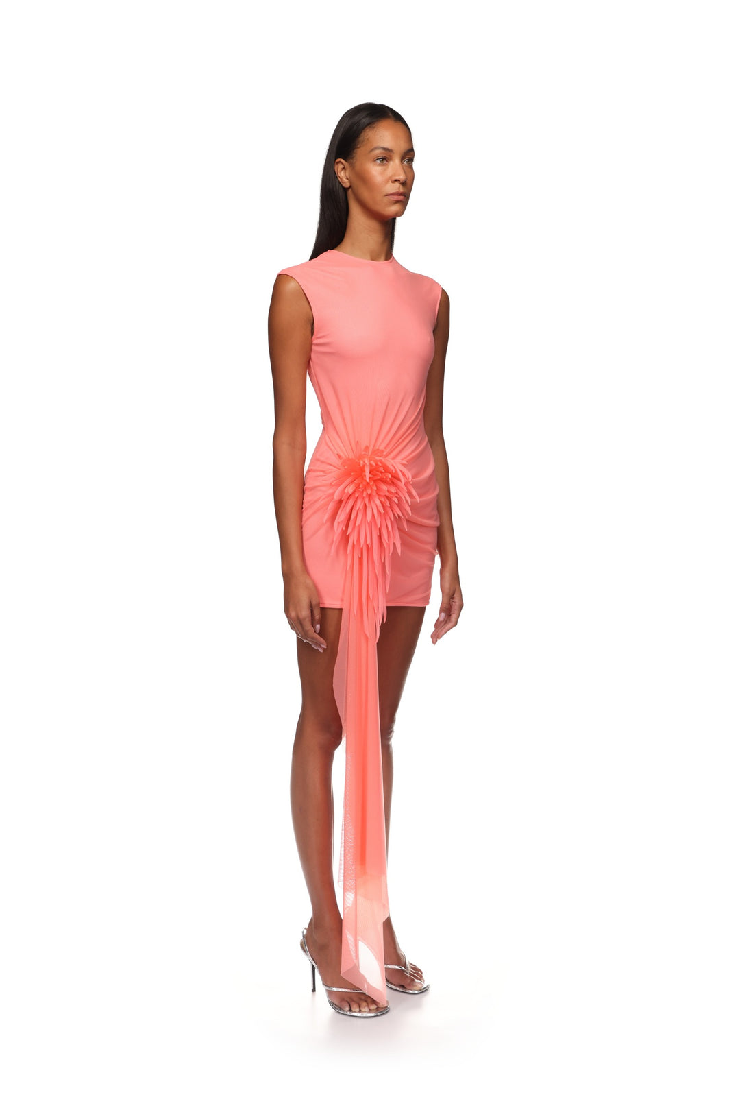 CACTUS DAHLIA AND DRAPE MINI DRESS