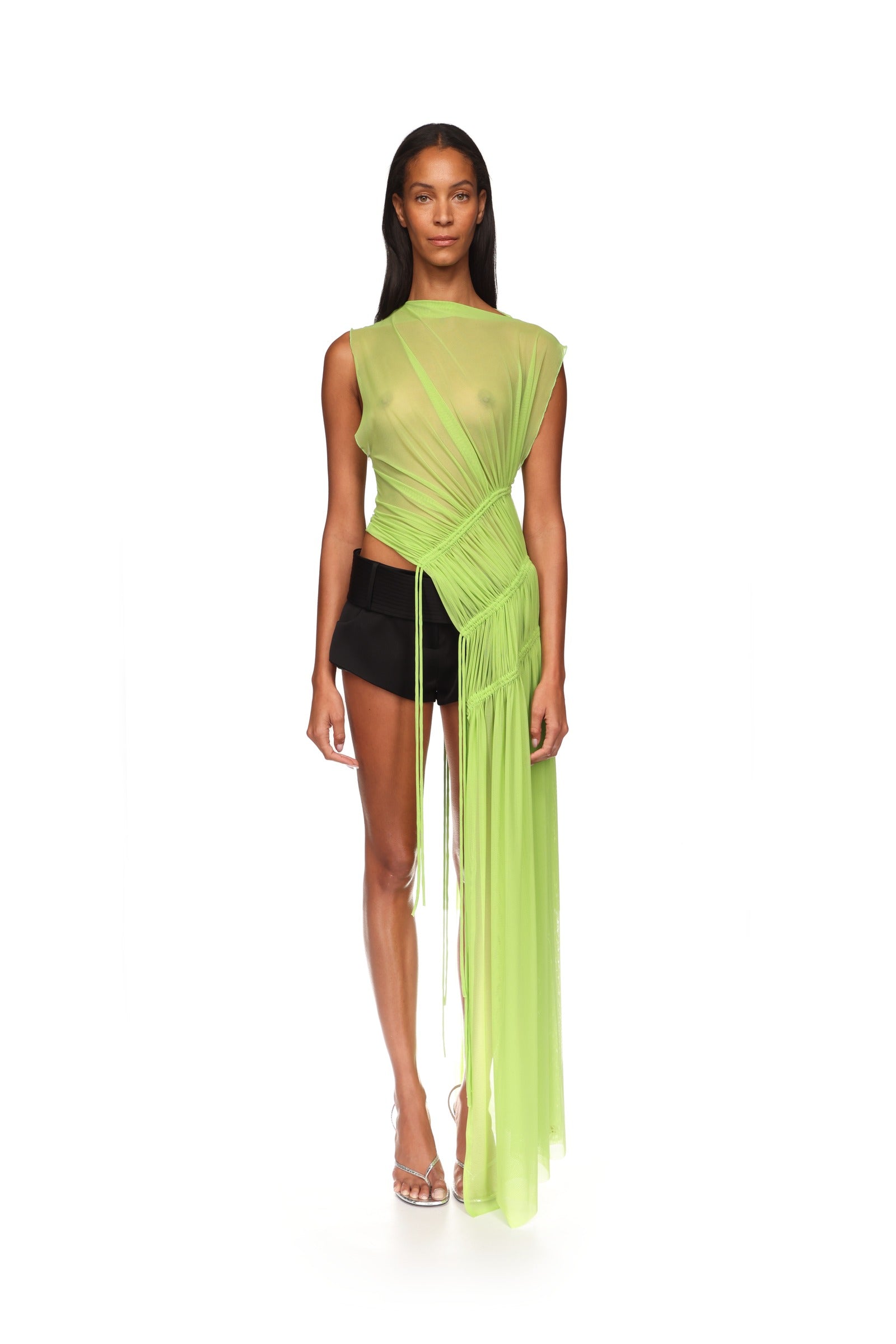 ASYMMETRIC HEM RUCHED TUNIC – David Koma