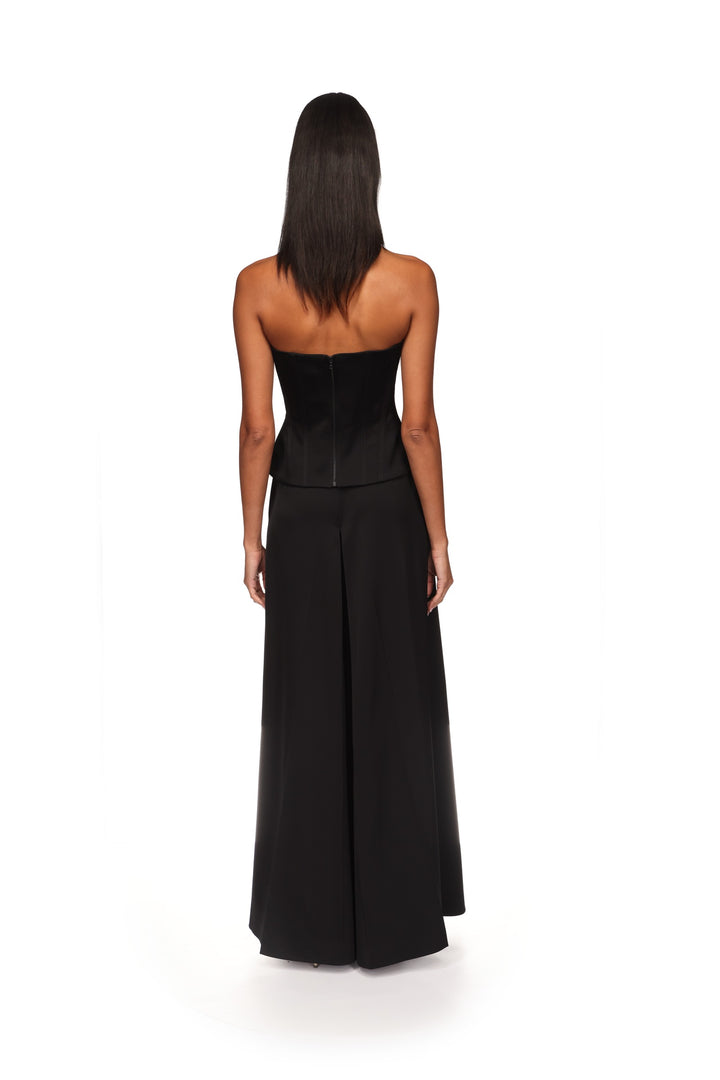WIDE LEG FLOWY TROUSERS IN BLACK