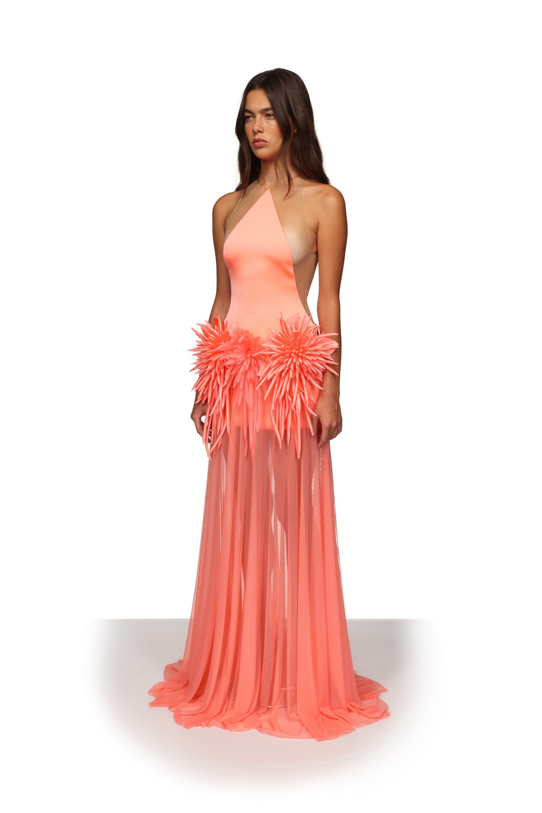 CACTUS DAHLIA DETAIL GOWN