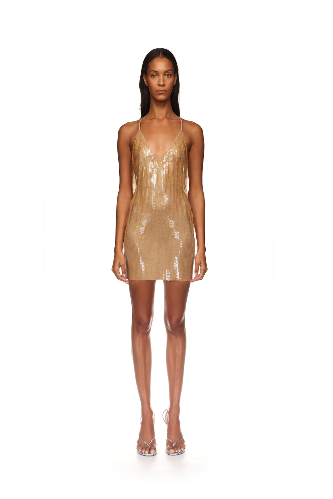 SEQUIN EMBROIDERED CAMI MINI DRESS