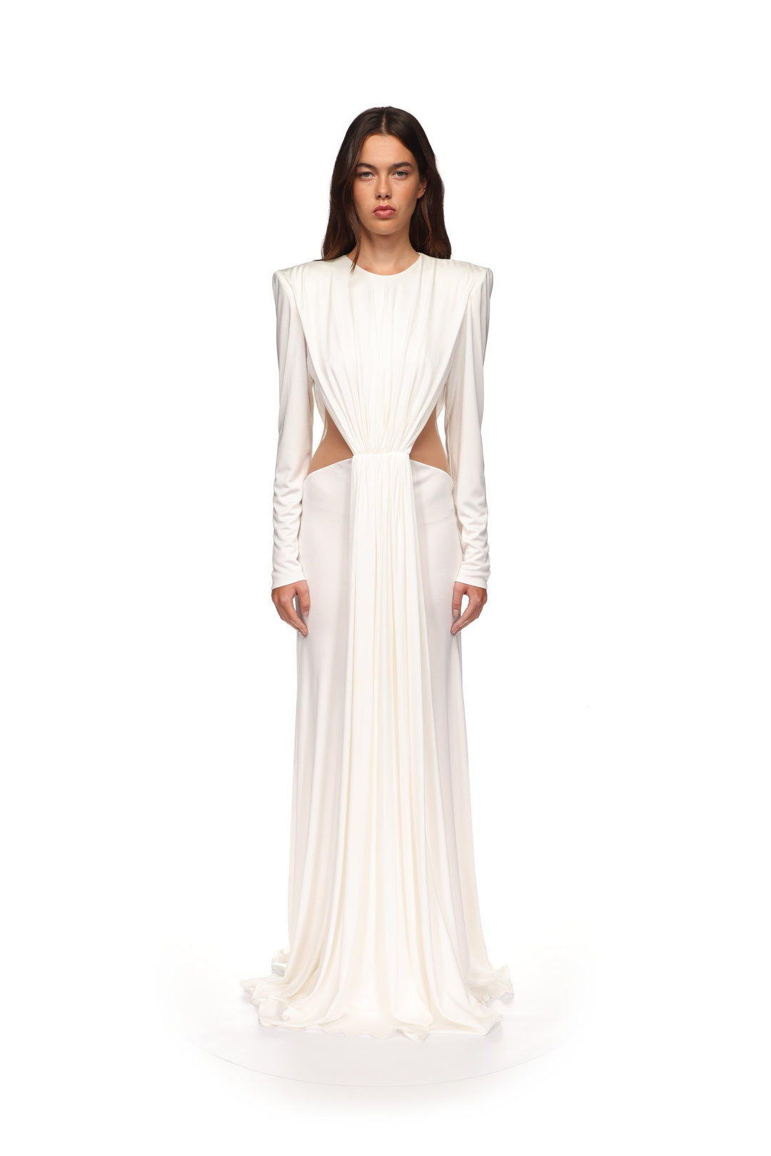 DRAPED GOWN WITH SIDE CUT-OUTS