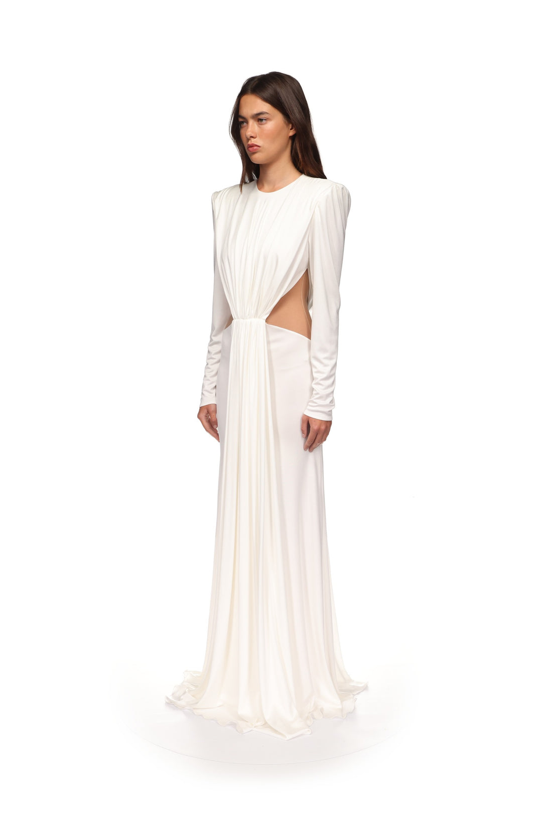 DRAPED GOWN WITH SIDE CUT-OUTS