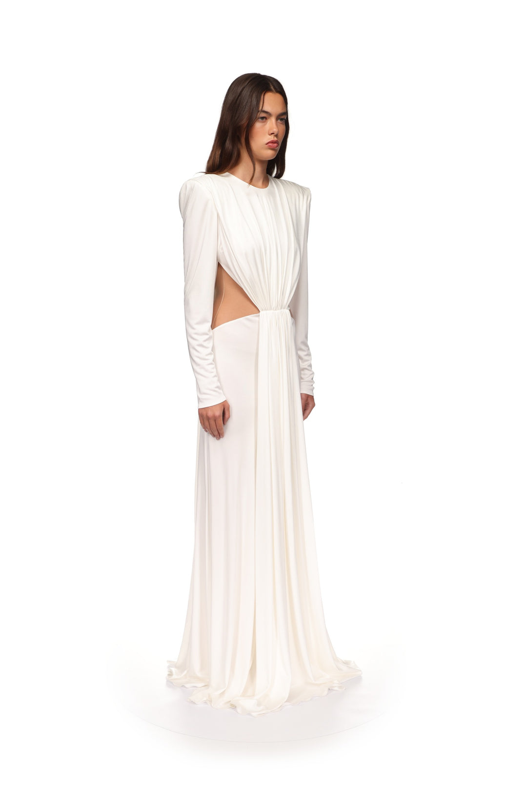 DRAPED GOWN WITH SIDE CUT-OUTS