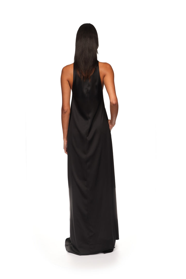 SATIN V NECK MAXI TUNIC
