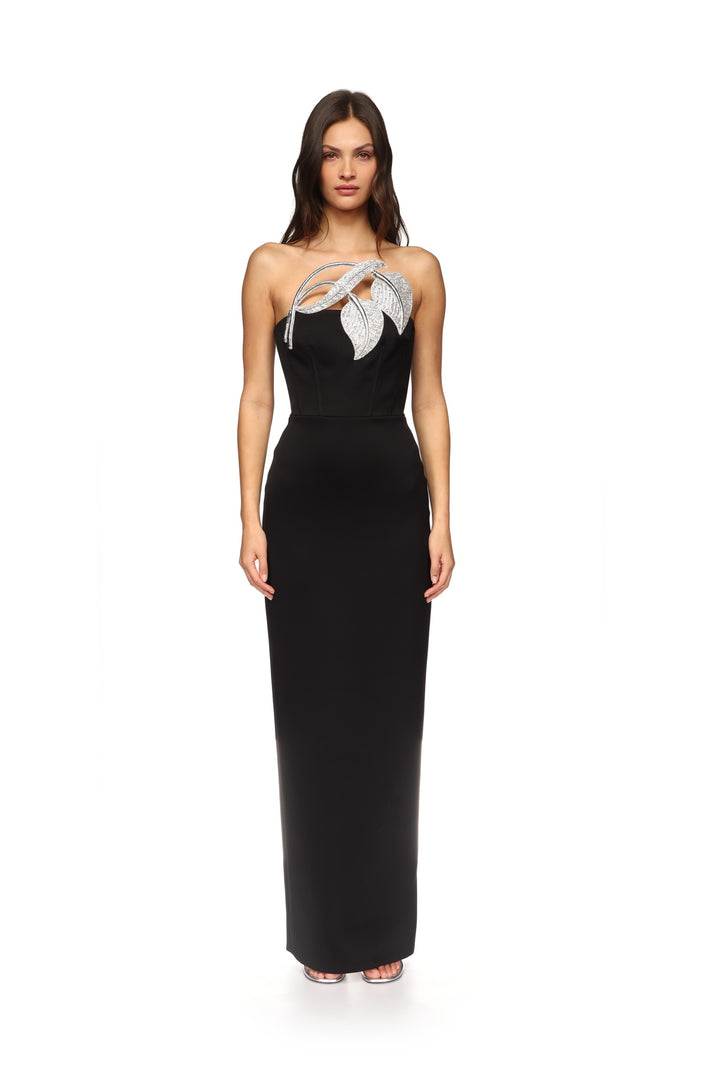 CRYSTAL LEAF CORSET GOWN
