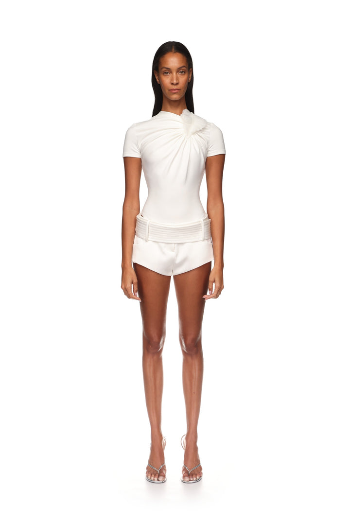 PLEATED LEAF BODYSUIT