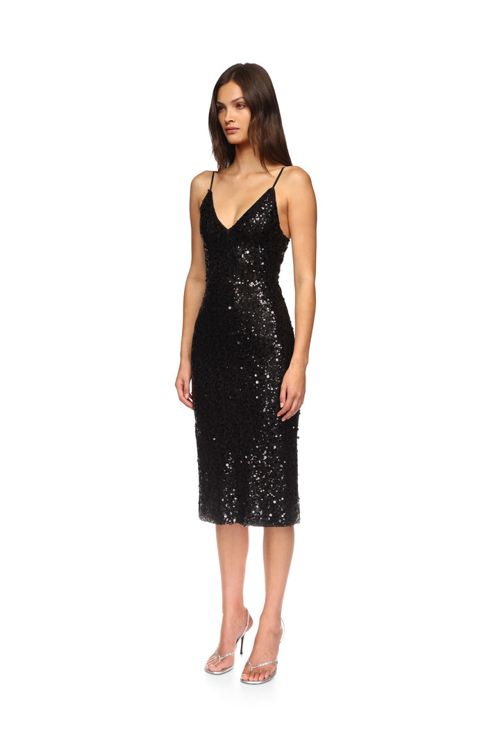 SEQUIN CAMISOLE MIDI DRESS