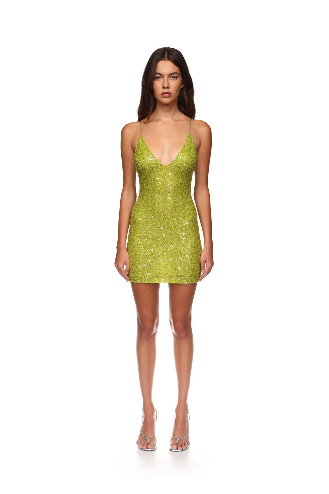 SEQUIN MINI DRESS IN GREEN