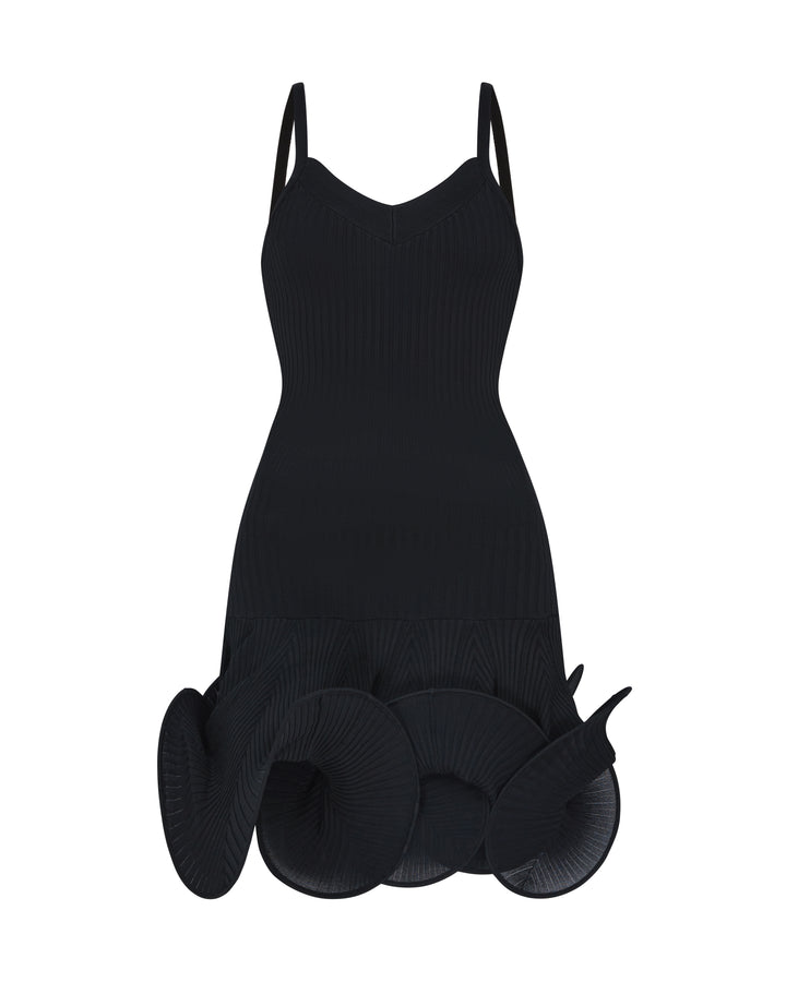 SWIRLING HEM MINI KNIT CAMI DRESS