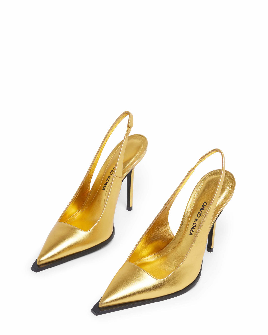 SLINGBACK LEATHER PUMPS IN GOLD