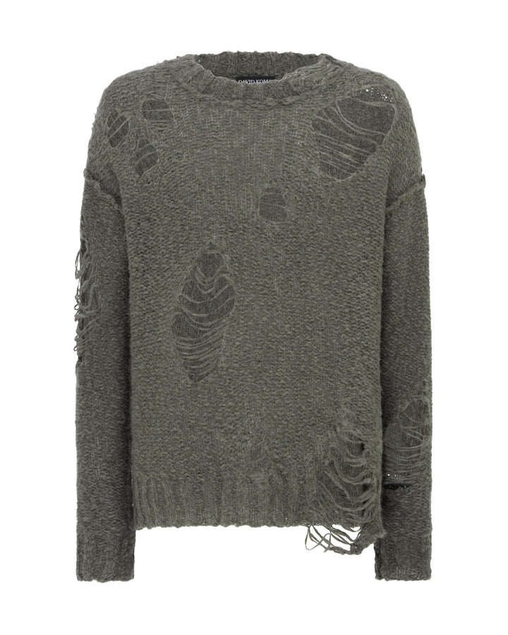 DISTRESSED KNIT CHUNKY JUMPER