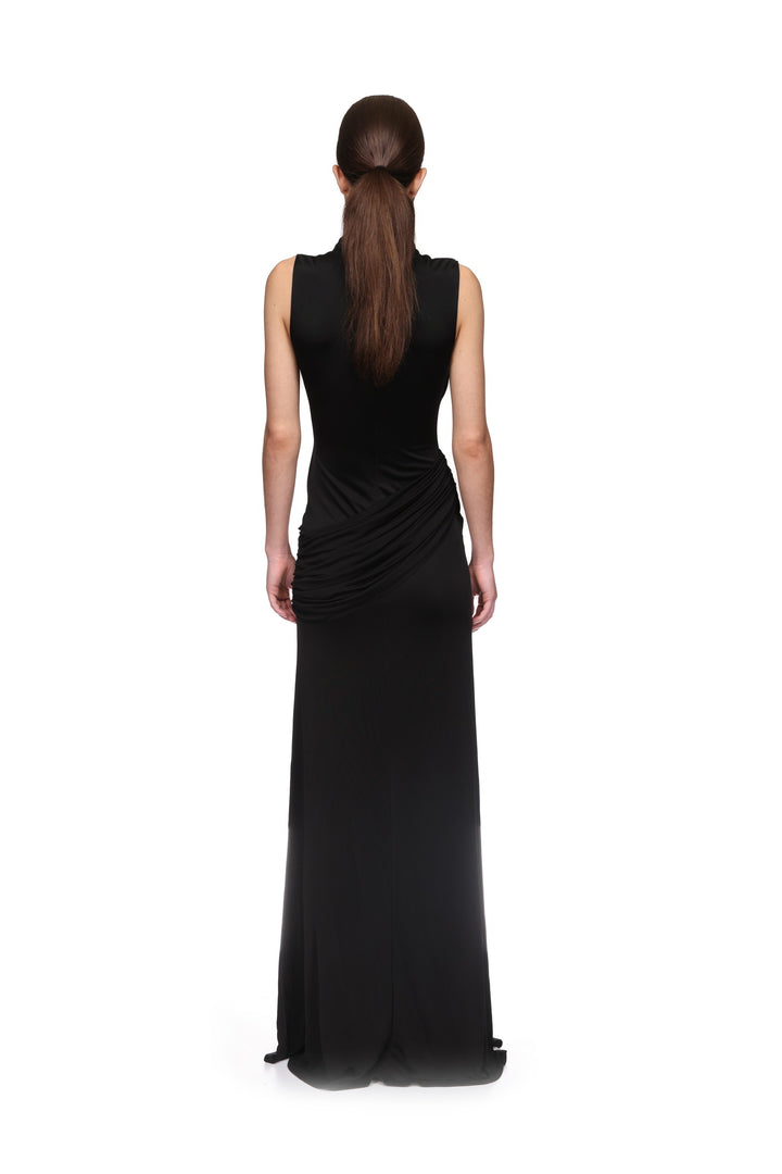 PLUNGE NECKLINE JERSEY GOWN